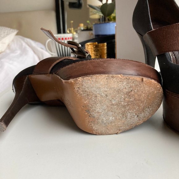 MARNI Satin Peep Toe Platform Pumps - Picture 5 of 5